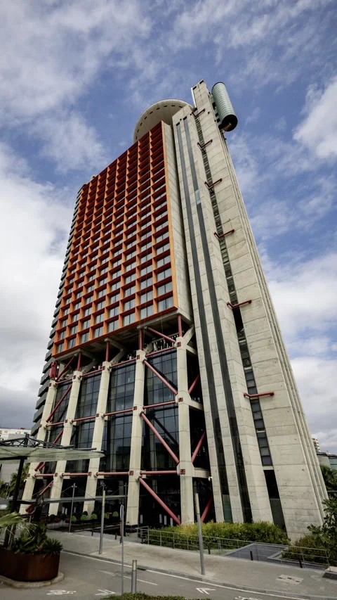 Hotel building in vertical Stock Footage 317534776