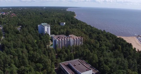 Hotel building on the waterfront Video stock 71391693