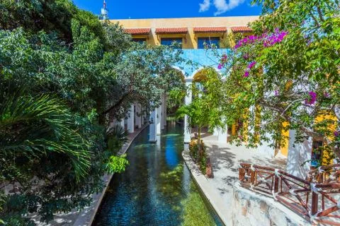 Hotel at Cancun. Mexico Stock Photos