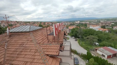 Hotel with city view Stock Footage 139986632