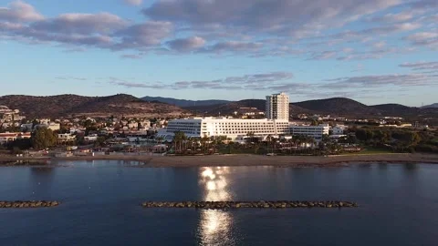 Hotel on the coast of Cyprus Stock Footage 168529866