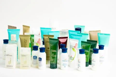 Hotel Complementary Small Potion Bottles Stock Photos