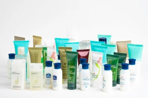 Hotel Complementary Small Potion Bottles Stock Photos