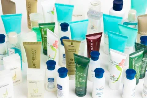 Hotel Complementary Small Potion Bottles Stock Photos