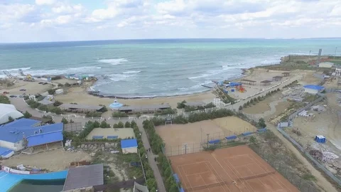 The hotel complex Aquamarine and Aqua Park Zurbagan in the Victory Park of Vídeo Stock 72079390
