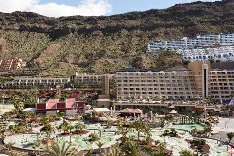 Hotel complex in Taurito Foto stock