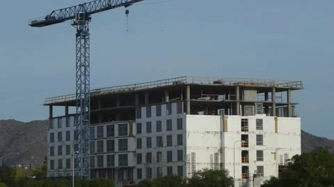 Hotel Construction-Wide shot Stock Footage 60749757
