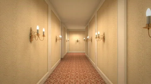 Hotel Corridor 2 Stock Footage