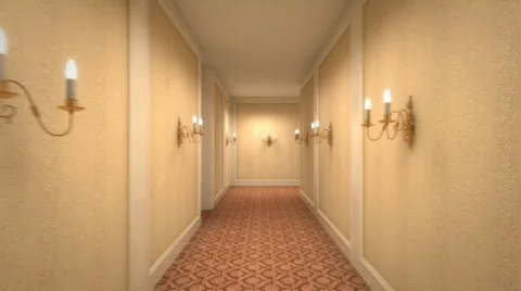 Hotel Corridor 2 Stock Footage 544593