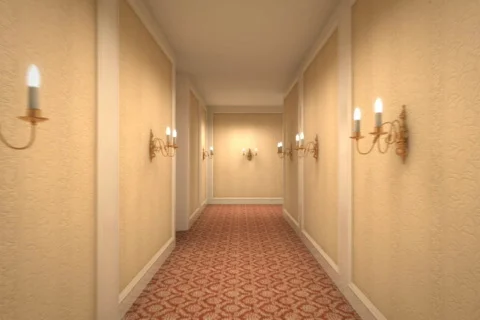 Hotel Corridor 2 Stock Footage 544606