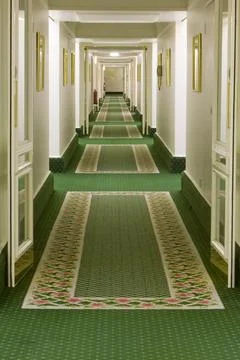 A hotel corridor Stock Photos