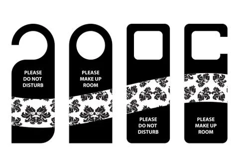 Hotel do not disturb door hanger Illustrazione stock