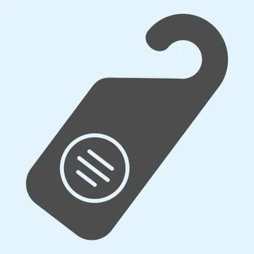 Hotel door handle tag solid icon. Hanger with Do not disturb sign. Horeca vector Stock Illustration