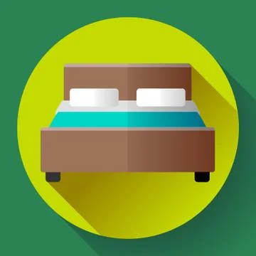 Hotel Double Bed icon flat style Stock-Illustration