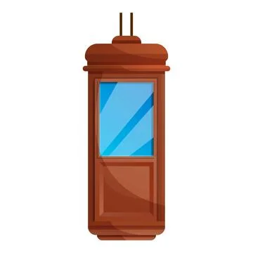 Hotel elevator cabine icon, cartoon style Stock Illustration