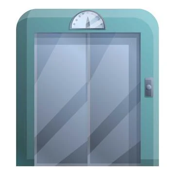 Hotel elevator icon, cartoon style Stock Illustration
