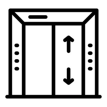 Hotel elevator icon, outline style Stock Illustration