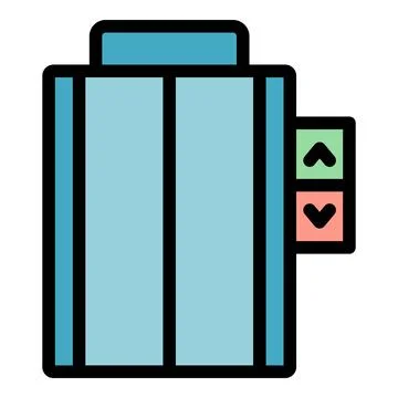 Hotel elevator icon vector flat Stock Illustration
