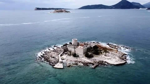 Hotel in the ex concentration camp, Mamula island in the Adriatic sea, Stock Footage 296297596