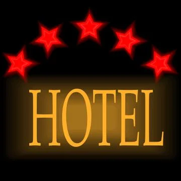 Hotel with five stars Stock Illustration