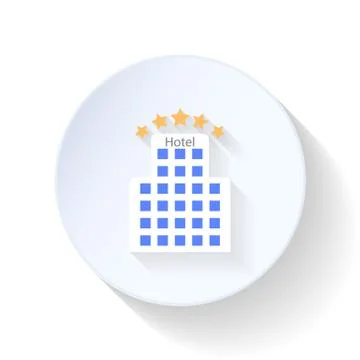 Hotel flat icon Stock Illustration