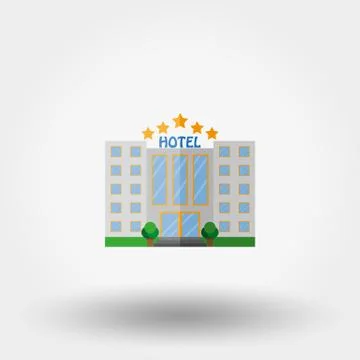 Hotel. Flat icon Stock Illustration