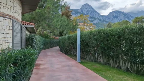 A hotel with green spaces Stock Footage 294677166