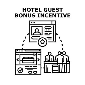 Hotel guest bonus incentive program concept Stock Illustration