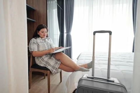 Hotel guest leaving feedback Stock Photos