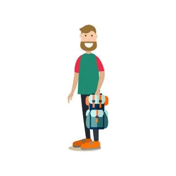 Hotel guest vector illustration in flat style イラスト素材