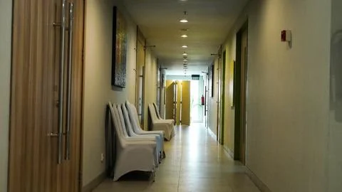Hotel Hallway Landscape view Foto stock