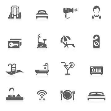 Hotel Icon Black Illustrazione stock