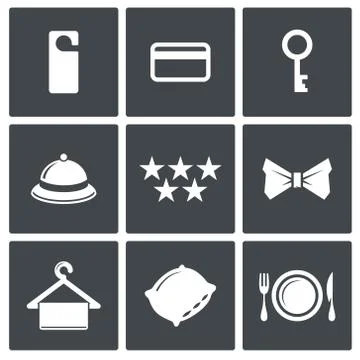 Hotel icon collection Stock Illustration