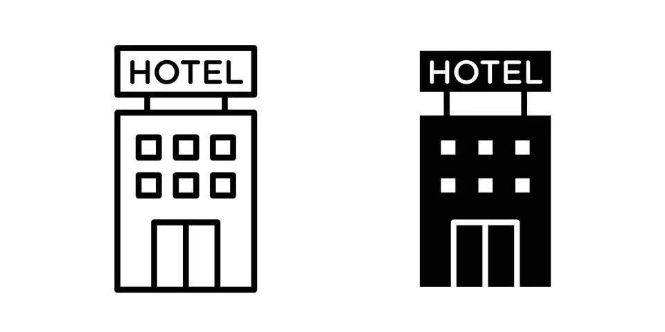 Hotel icon design. Simple Vector illustrations.. Ilustración de archivo