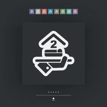 Hotel icon. Double bedroom. Stock Illustration