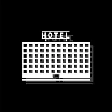 Hotel icon flat Stock Illustration