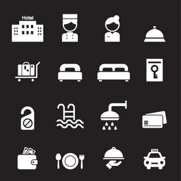 Hotel icon Illustrazione stock