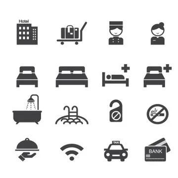 Hotel icon Illustrazione stock