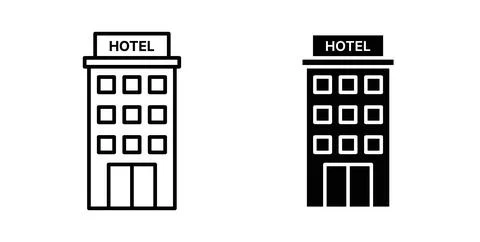 Hotel icon Illustration designs pack for Web Ilustración de archivo