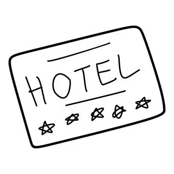 Hotel icon Isolated on white background. Simple Outline pictogram for busines Stock Illustration