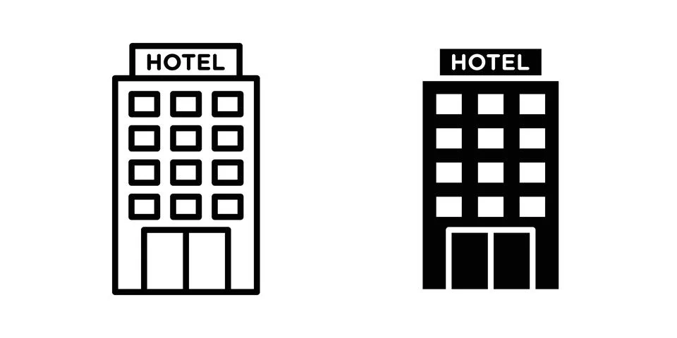 Hotel icon set, collection of vector icons Ilustración de archivo