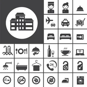 Hotel icon set Stock Illustration