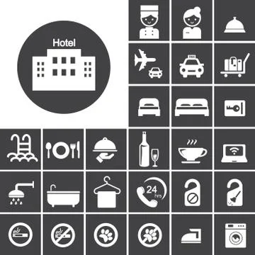 Hotel icon set Stock Illustration