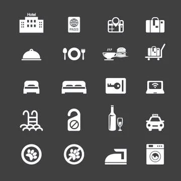 Hotel icon set Stock Illustration