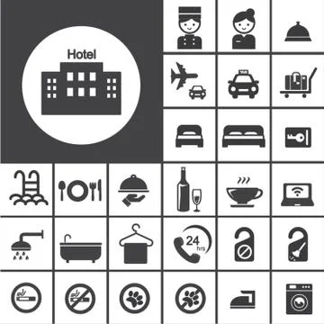 Hotel icon set Stock Illustration