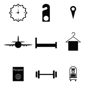 Hotel icon set Stock Illustration