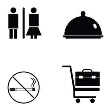 Hotel icon set Stock Illustration