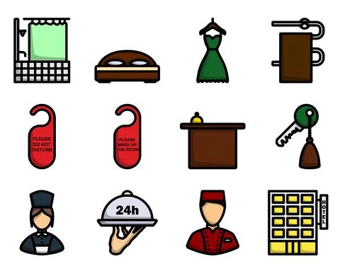 Hotel Icon Set Stock Illustration