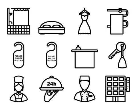 Hotel Icon Set Stock Illustration