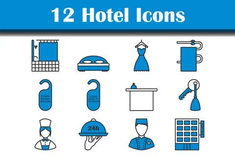 Hotel Icon Set Stock Illustration